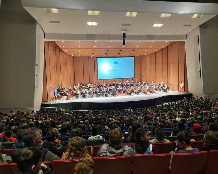 School children learn about the Orchestra at our Youth Concerts.
